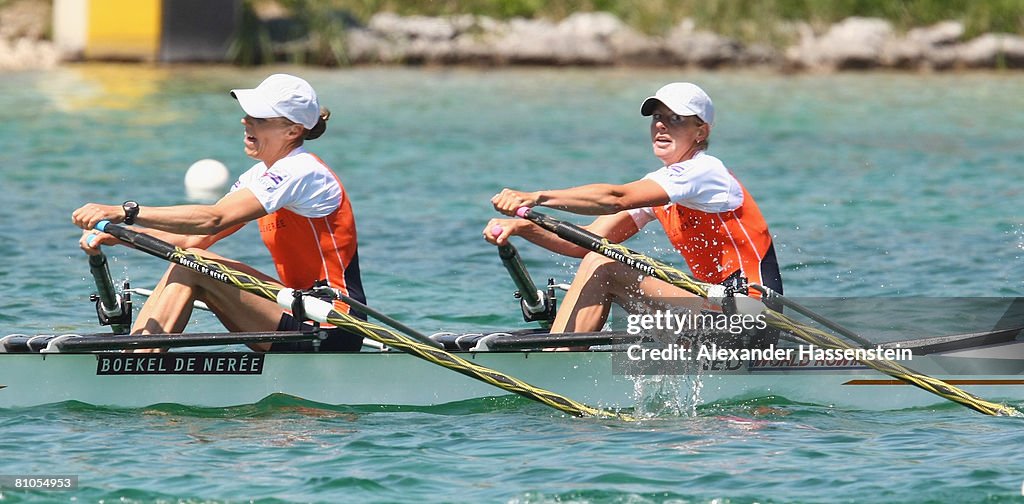 Fisa Design Rowing Shell Marit van Eupen and Kirsten Van der Kolk of Netherland compete in the ...