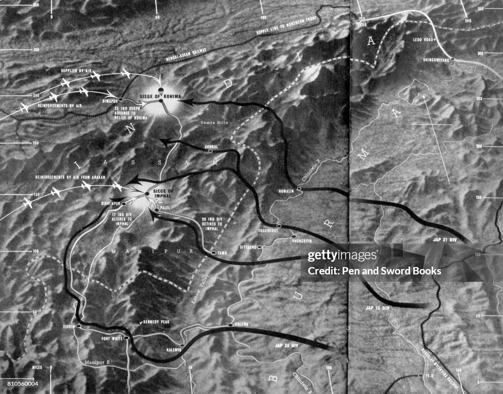 A Map Showing the Routes of Supplies and Reniforcements in Burma