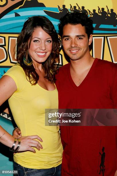 Finalist Amanda Kimmel and Ozzy Lusth arrive at the "Survivor: Micronesia - Fans vs. Favorites" Finale at the Ed Sullivan Theatre on May 11, 2008 in...