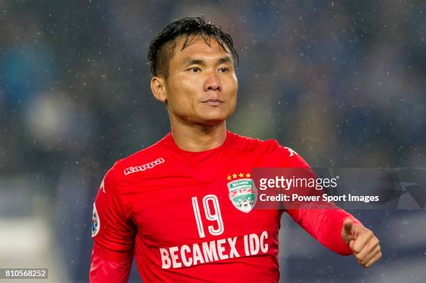 Becamex Binh Duong defender Truong Huynh Phu reacts during the AFC Champions League 2016 - Group Stage - Match Day 5 between Jiangsu FC vs Becamex...