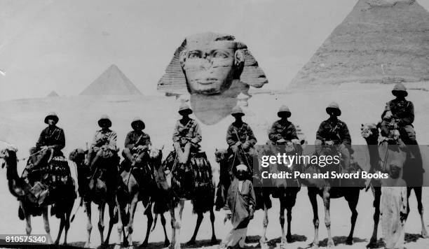 British Soldiers Next to Famous Egyptain Landmarks.