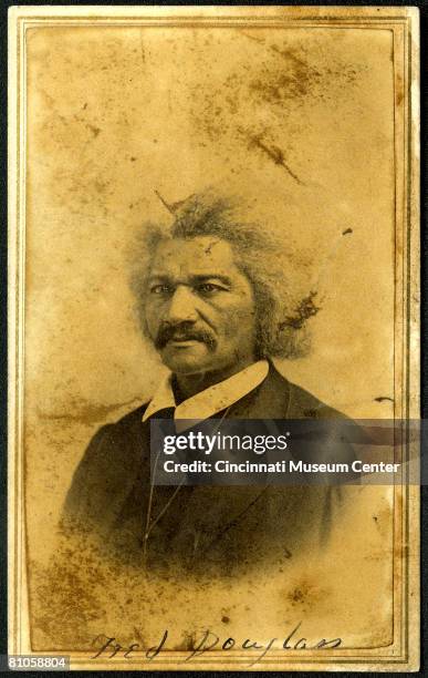 Portrait of American abolitionist, author, and politician Frederick Douglass , Cincinnati, Ohio, January 12, 1867. The picture is labelled 'Fred...