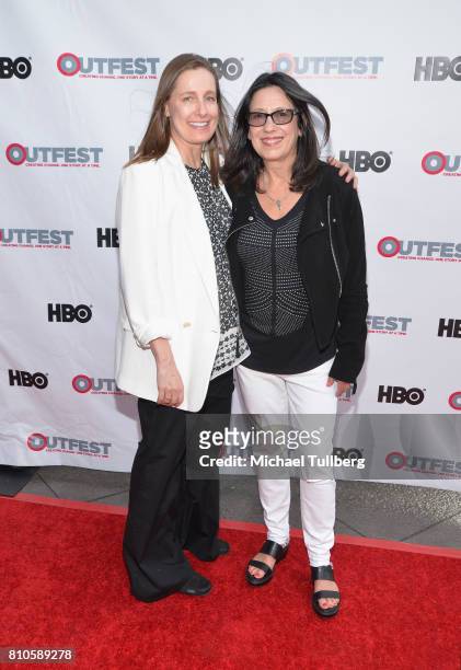 Executive Producers Leslie Thomas and Lori Kaye attend a screening of "KEVYN AUCOIN: Beauty and the Beast in Me" at 2017 Outfest Los Angeles LGBT...