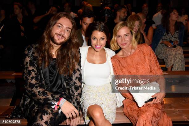 Riccardo Simonetti, Anna Julia Kapfelsperger and Nadeshda Brennicke attend the MICHALSKY StyleNite during the Mercedes-Benz Fashion Week Berlin...