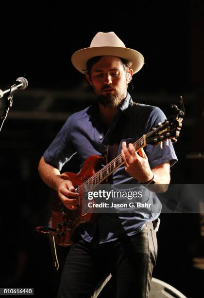 Scott Avett of The Avett Brothers performs at Red Rocks Amphitheatre on July 7, 2017 in Morrison, Colorado.