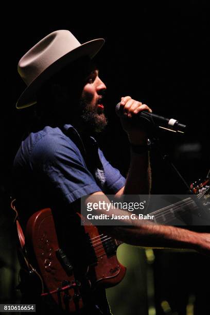 Scott Avett of The Avett Brothers performs at Red Rocks Amphitheatre on July 7, 2017 in Morrison, Colorado.