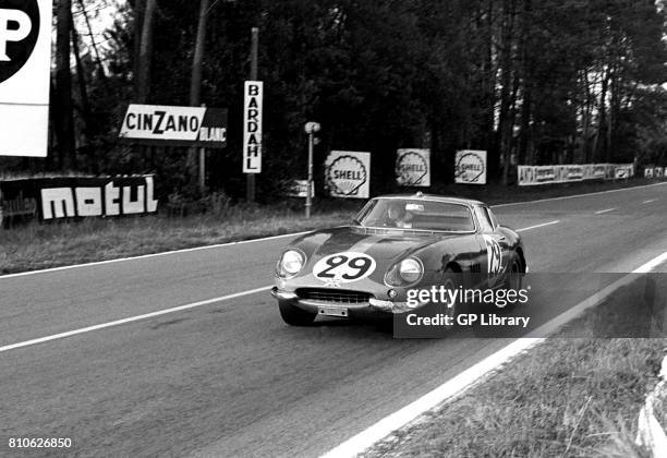 Roy Pike driving a Ferrari 275GTB/C at Le Mans 9th overall 1st GT Class.