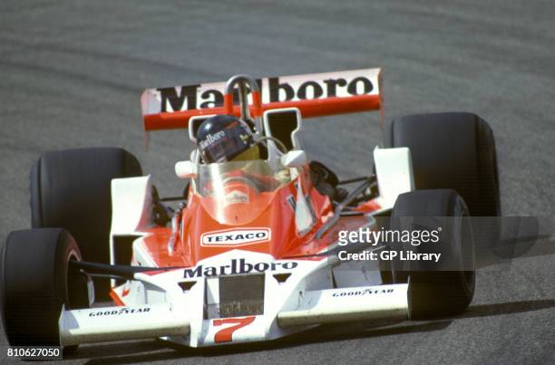 James Hunt driving a McLaren M26 at Zandvoort, Dutch GP 10th.