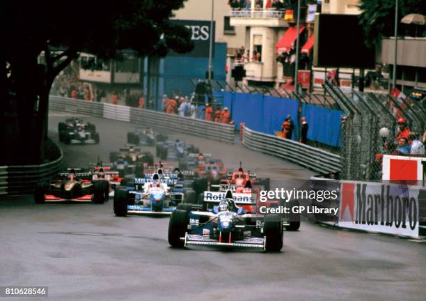 Damon Hill driving a Williams FW18 at Monaco GP.