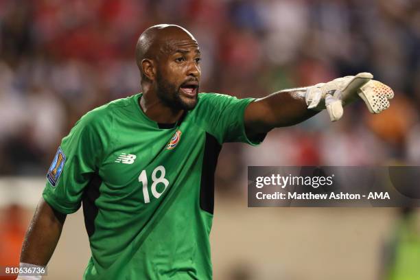 Patrick Pemberton of Costa Rica gestures during the 2017 CONCACAF Gold Cup Group A match between Honduras and Costa Rica at Red Bull Arena on July 7,...