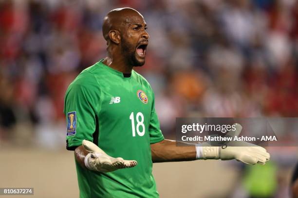 Patrick Pemberton of Costa Rica reacts during the 2017 CONCACAF Gold Cup Group A match between Honduras and Costa Rica at Red Bull Arena on July 7,...