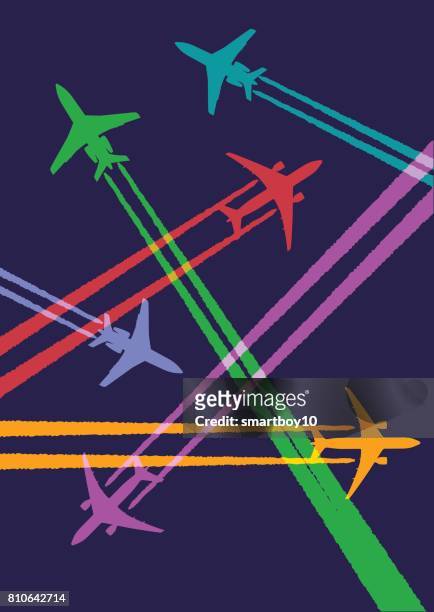 ilustrações, clipart, desenhos animados e ícones de aviões - operador de controle de tráfico aéreo