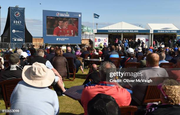 Portstewart , United Kingdom - 8 July 2017; A general view of the large crowd in the Championship village watching the Brisish and Irish lions game...