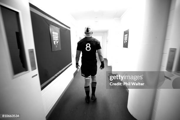 All Black captain Kieran Read heads back to the dressing room following the drawn Test match between the New Zealand All Blacks and the British &...