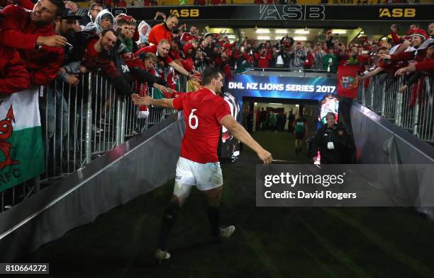 Sam Warburton, the Lions captain, walks down the tunnel after the draw the final test 15-15 and tie the series during the Test match between the New...