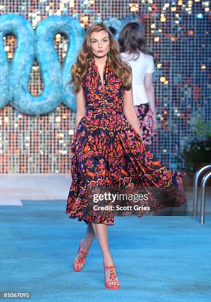 Model walks the runway during the Christian Dior Cruise 2009 Collection at Gustavino's May 12, 2008 in New York City.