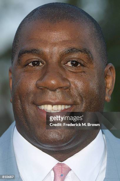Former basketball player Earvin "Magic" Johnson arrives at the 16th Annual Soul Train Music Awards March 23, 2002 in Los Angeles, CA.
