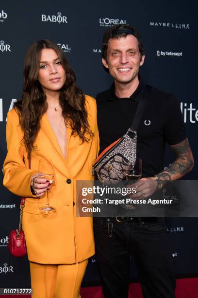 Giannina Mueller and Carl Jakob Haupt attend the MICHALSKY StyleNite during the Mercedes-Benz Fashion Week Berlin Spring/Summer 2018 at e-Werk on...