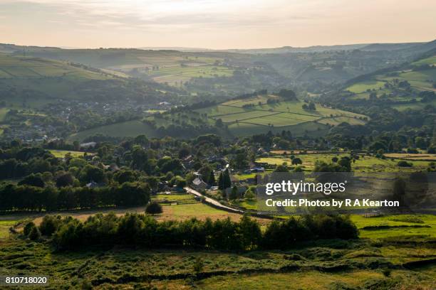english village on a summer evening - baslow stock pictures, royalty-free photos & images