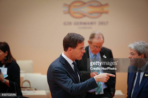 Mark Rutte of the Netherlands is seen ahead of the plenary session at the G20 summit on 8 July, 2017 in Hamburg, Germany.