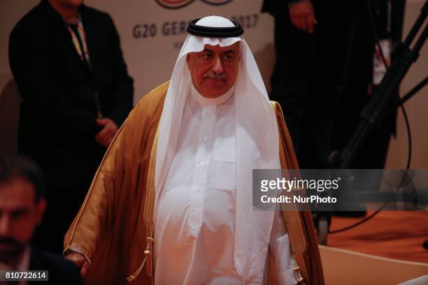 Former Finance Minister and current Minister of State Ibrahim Al-Assaf of Saudi Arabia is seen arriving at the G20 summit in Hamburg, Germany on 8...