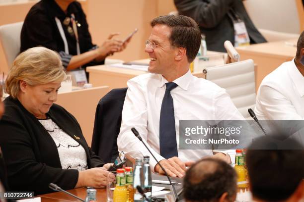 Mark Rutte of the Netherlands is seen ahead of the plenary session at the G20 summit on 8 July, 2017 in Hamburg, Germany.