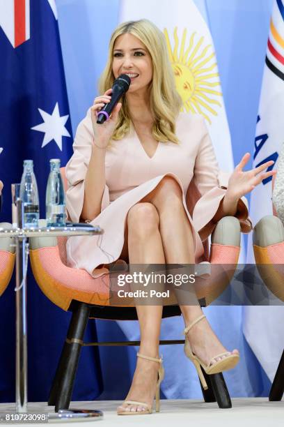 Daughter and advisor to US President Trump, Ivanka Trump attends a panel discussion titled 'Launch Event Women's Entrepreneur Finance Initiative' on...