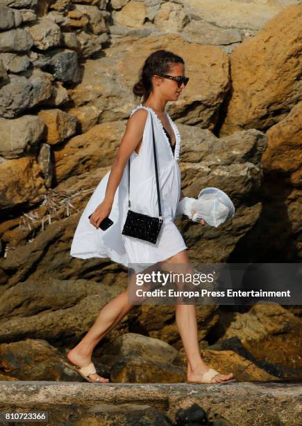 Alicia Vikander is seen on July 7, 2017 in Ibiza, Spain.