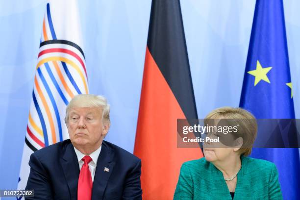 President, Donald Trump and German Chancellor Angela Merkel attend a panel discussion titled 'Launch Event Women's Entrepreneur Finance Initiative'...