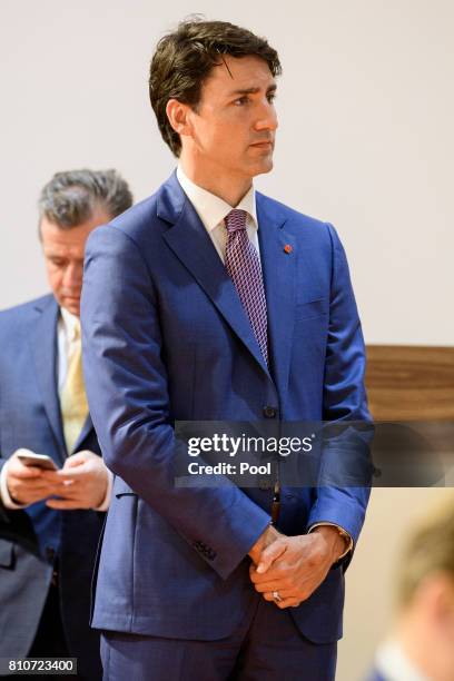 Canadian Prime Minister Justin Trudeau attends a panel discussion titled 'Launch Event Women's Entrepreneur Finance Initiative' on the second day of...