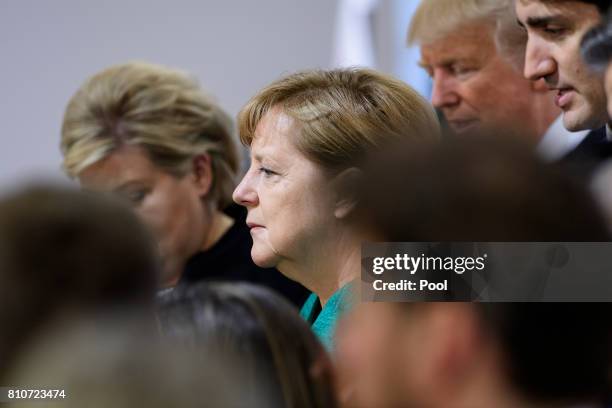 German Chancellor Angela Merkel attends a panel discussion titled 'Launch Event Women's Entrepreneur Finance Initiative' on the second day of the G20...