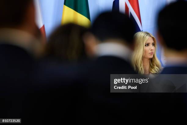 Daughter and advisor to US President Trump, Ivanka Trump attends a panel discussion titled 'Launch Event Women's Entrepreneur Finance Initiative' on...