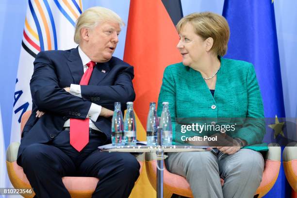 President, Donald Trump and German Chancellor Angela Merkel attend a panel discussion titled 'Launch Event Women's Entrepreneur Finance Initiative'...