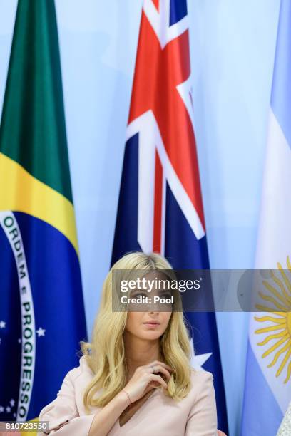 Daughter and advisor to US President Trump, Ivanka Trump attends a panel discussion titled 'Launch Event Women's Entrepreneur Finance Initiative' on...