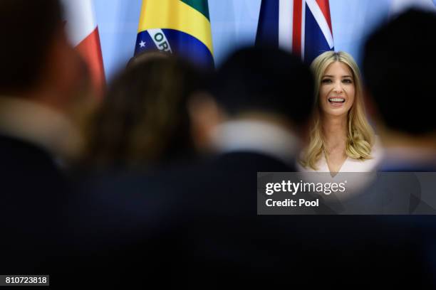 Daughter and advisor to US President Trump, Ivanka Trump attends a panel discussion titled 'Launch Event Women's Entrepreneur Finance Initiative' on...