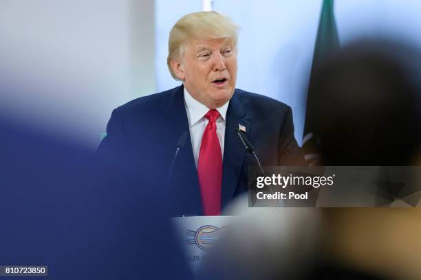 President, Donald Trump attends a panel discussion titled 'Launch Event Women's Entrepreneur Finance Initiative' on the second day of the G20 summit...