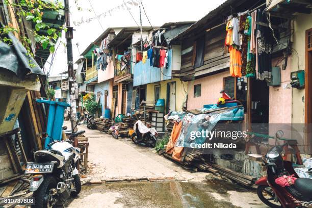 jakarta backstreet, indonesia - jakarta slum stock pictures, royalty-free photos & images