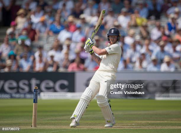 Ben Stokes of England batting during Day One of the 1st Investec Test Match between England and South Africa at Lord's Cricket Ground on July 6, 2017...