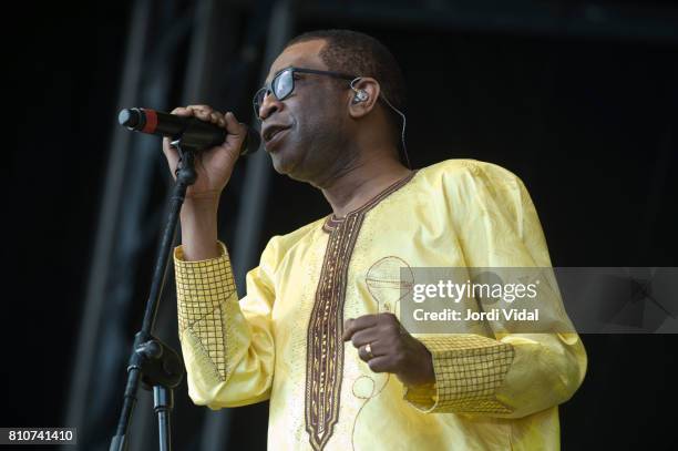 Youssou Ndour performs on stage during Cruilla Festival Day 1 at Parc del Forum on July 7, 2017 in Barcelona, Spain.