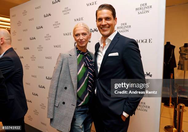 Christiane Arp and Nico Heinemann host the celebration of 'Der Berliner Mode Salon' by KaDeWe & Vogue at KaDeWe on July 8, 2017 in Berlin, Germany.