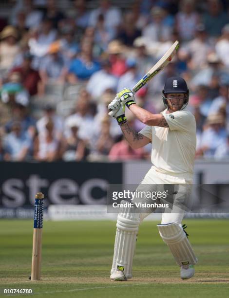 Ben Stokes of England batting during Day One of the 1st Investec Test Match between England and South Africa at Lord's Cricket Ground on July 6, 2017...