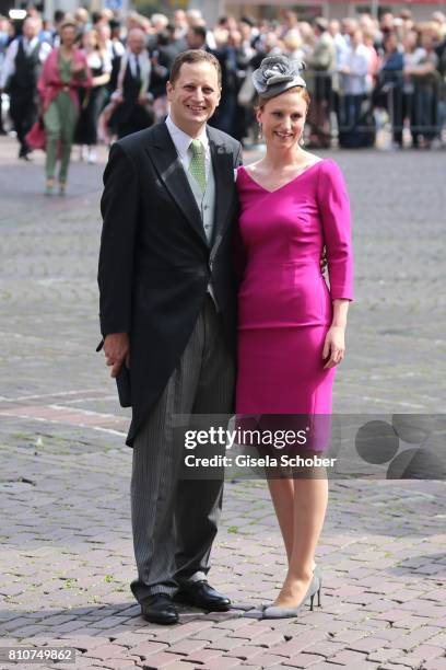 Prince Georg Friedrich Ferdinand Prince of Prussia and his wife Princess Sophie of Prussia, von Preussen during the wedding of Prince Ernst August of...