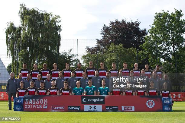 Team of FC Sankt Pauli Back Sami Allagui, Bernd Nehrig, Christopher Avevor, Daniel Buballa, Luca-Milan Zander, Aziz Bouhaddouz, Lasse Sobiech,...