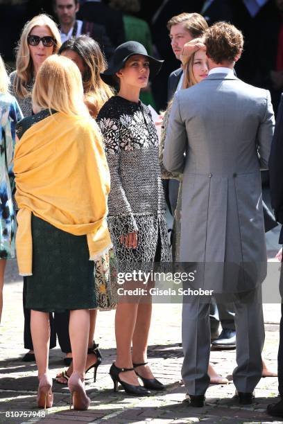 Princess Charlotte Casiraghi and Beatrice Borromeo and Prince Pierre Casiraghi during the wedding of Prince Ernst August of Hanover jr., Duke of...