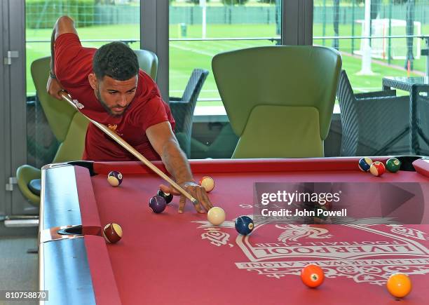 Kevin Stewart of Liverpool at Melwood Training Ground on July 8, 2017 in Liverpool, England.