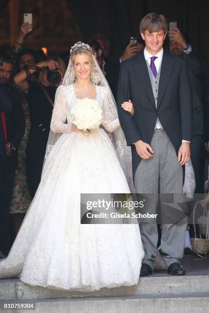 Bridegroom Crown prince Ernst August of Hanover jr. And his wife Ekaterina Malysheva during the wedding of Prince Ernst August of Hanover, Duke of...