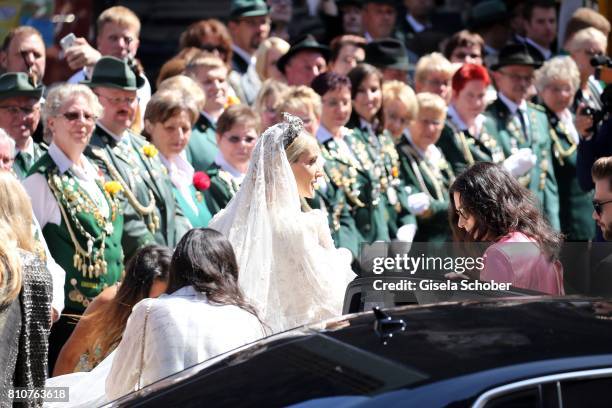 Bride Ekaterina Malysheva during the wedding of Prince Ernst August of Hanover jr., Duke of Brunswick-Lueneburg, and his fiancee Ekaterina Malysheva...