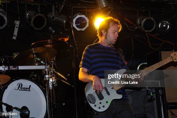 Basist Sean Anderson of the band Finger 11 performs at Crocodile Rock on May 13, 2008 in Allentown, Pennsylvania.