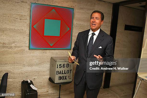 Co-President of HBO Richard Plepler casts an "HBO Recount" ballot at the HBO Films premiere of "Recount" after party at The Four Seasons May 13, 2008...