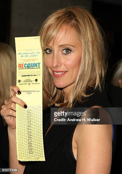 Actress Kim Raver casts an "HBO Recount" ballot at the HBO Films premiere of "Recount" after party at The Four Seasons May 13, 2008 in New York City.